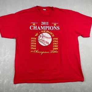 St Louis Cardinals World Series 2011 Champions Mens T-Shirt Size 2XL 11 Titles